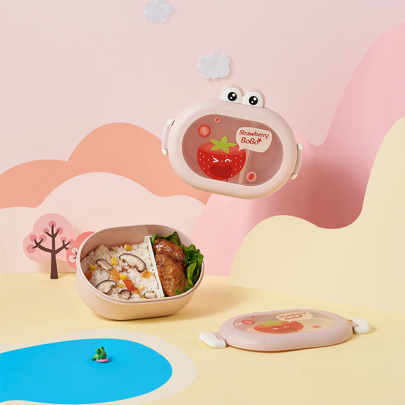 Cute little frog portable microwaveable lunch box with compartments fruit box lunch box