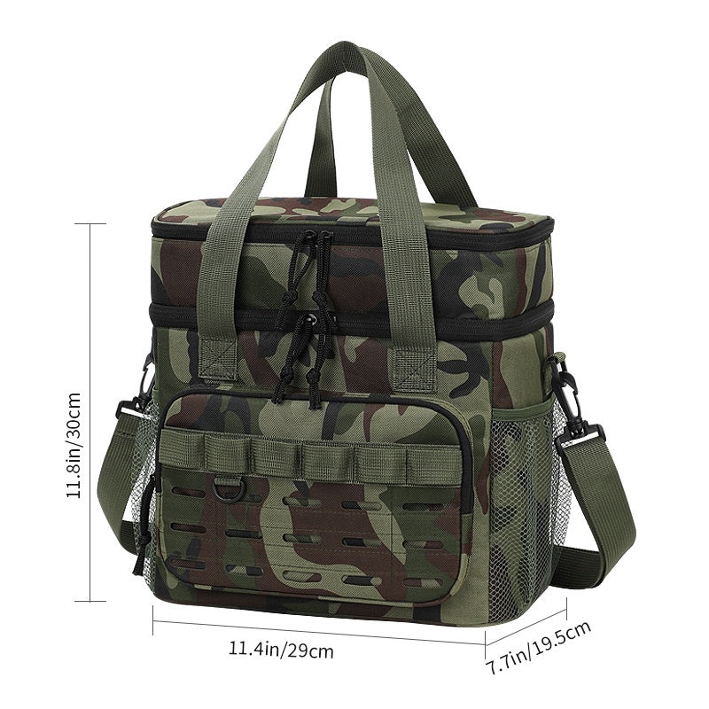 Outdoor Doppelwand-Kühltasche im Tarnmuster – Große Kapazität Schultertasche für Picknick und Lebensmittellieferung