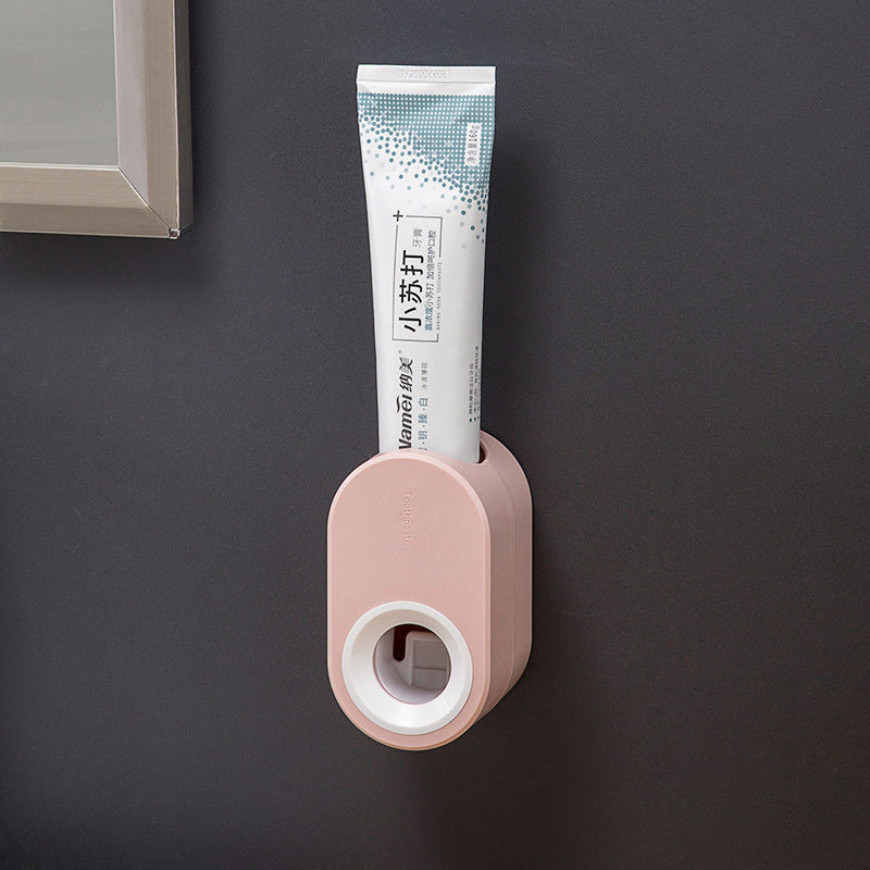 Automatic Squeezing Toothpaste Device Bathroom Wall-Mounted Punch-Free Macaron Toothpaste Rack Lazy Squeeze Artifact Toothbrush Rack