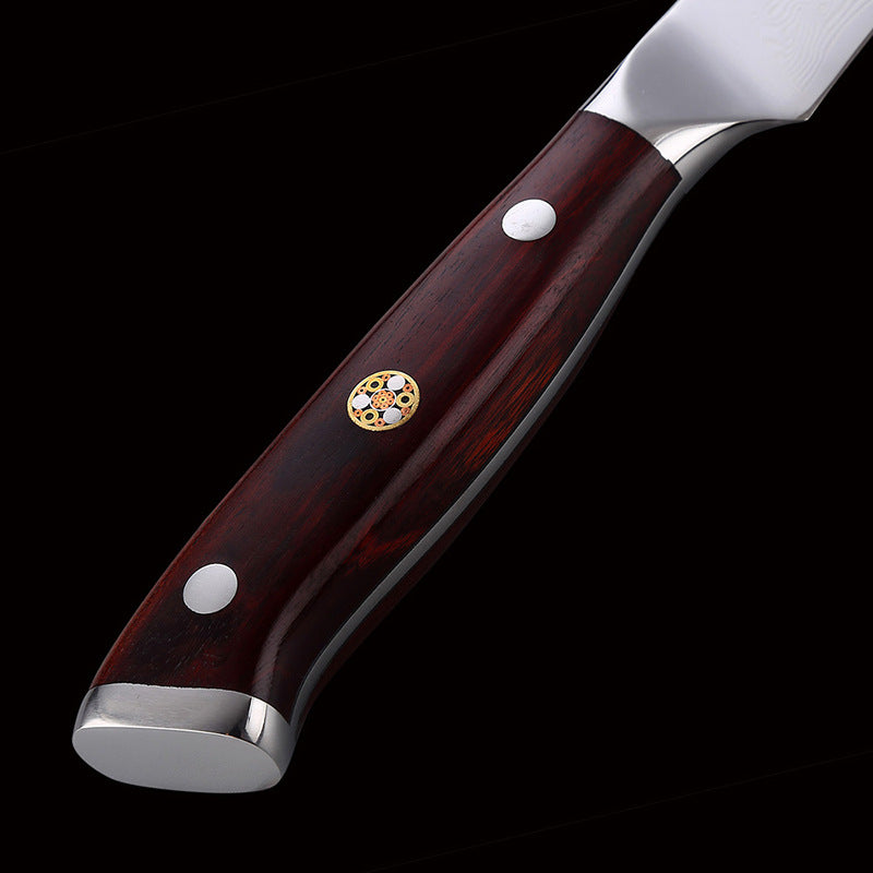 3.5 Inch Fruit Knife Red Sandalwood Fruit Leather Knife AUS 10 Large Maersk Leather Knife Is Exquisite And Sharp