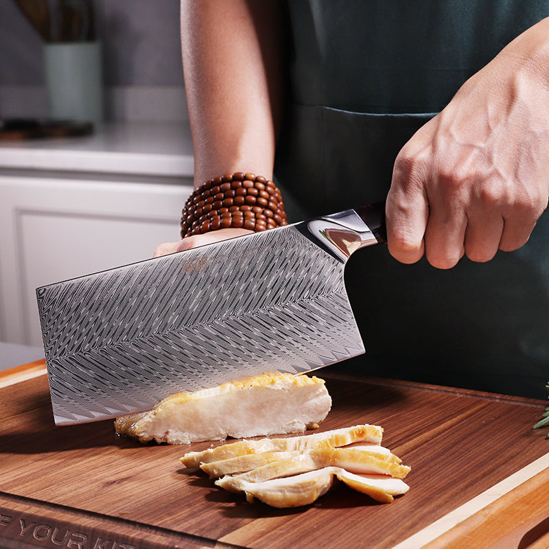 Damascus Sharp Kitchen Knife Household Slicing Knife Chinese Chef's Knife