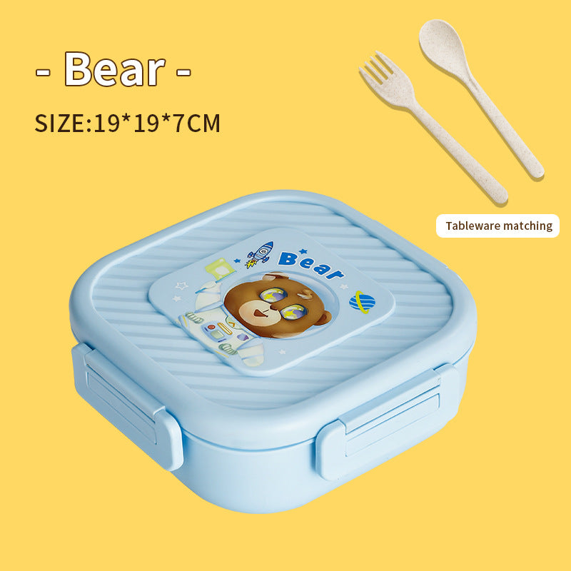 Portable heatable sealed square compartment lunch box bento box lunch box