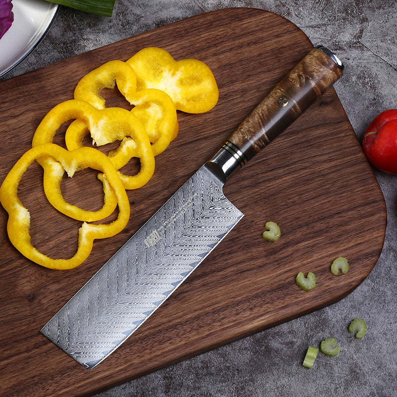 Damascus Shadow Wood 6.5 Inch Sliced Fish Bone Pattern Sharp Sushi Knife Exquisite Kitchen Knife
