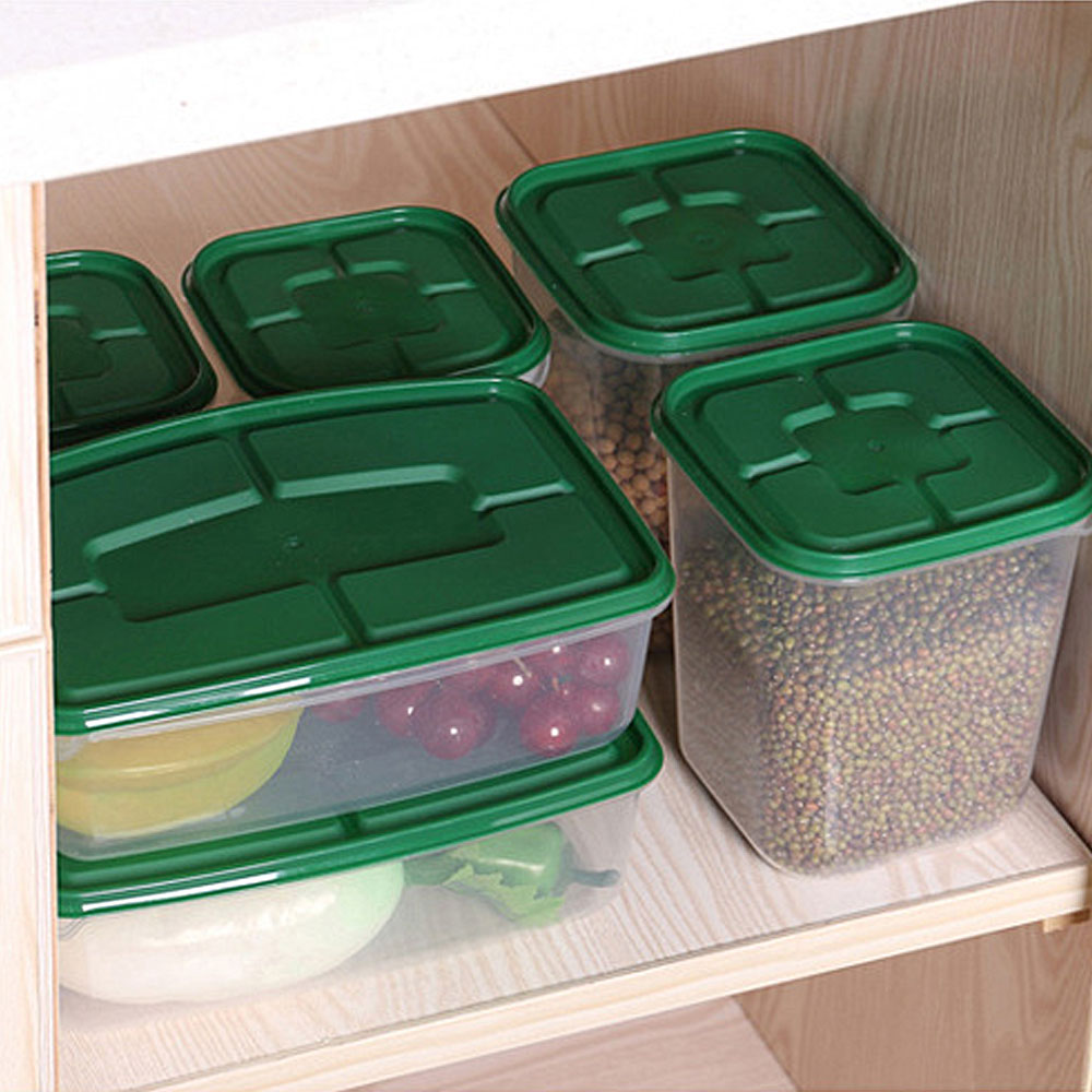 17Pcs/set Keep Fresh Food Storage Box Refrigerator Food Container Sealed Crisper Grain Dried Storage Jar Tank Kitchen Organizer