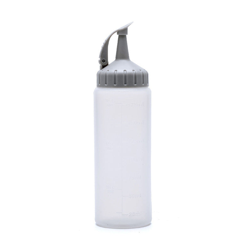 Kitchen Salad Dressing Press Squeeze Oil Bottle With Scale Plastic Seasoning Bottle Tip Mouth Jam Bottle Oil Pot