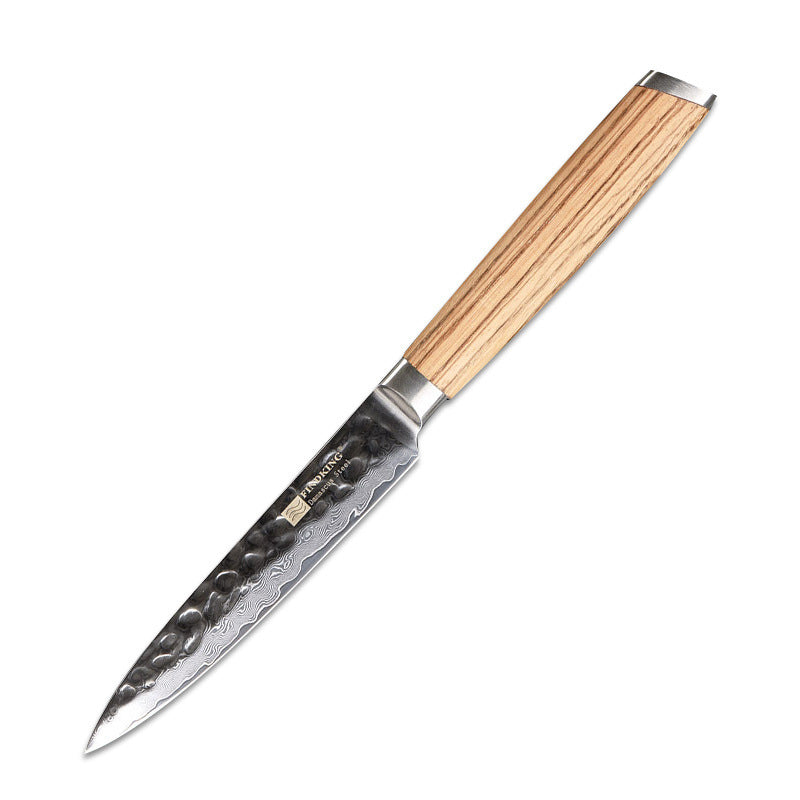 Damascus 4 Piece Knife Hammer Pattern Chef Knife Solid Wood Slicing Knife Household Kitchen Knife Meat Cleaver