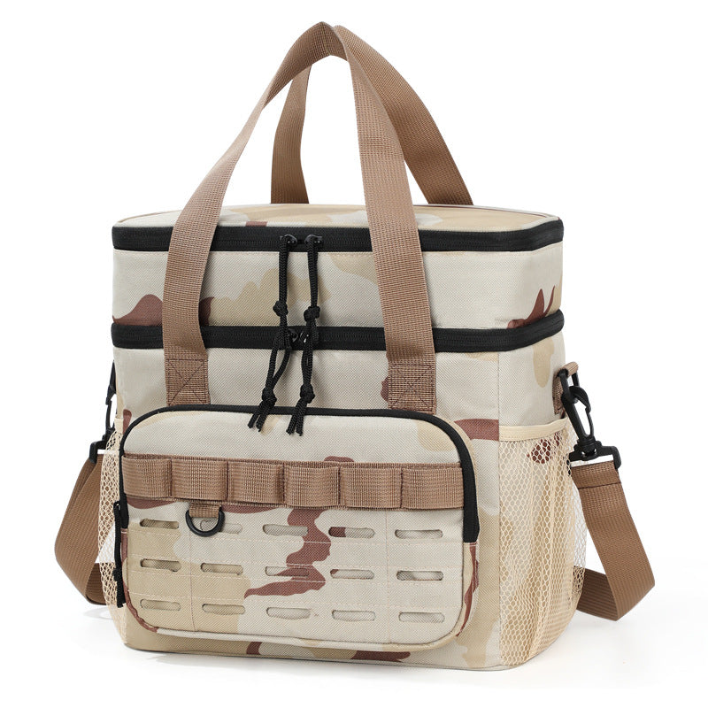 Outdoor Doppelwand-Kühltasche im Tarnmuster – Große Kapazität Schultertasche für Picknick und Lebensmittellieferung