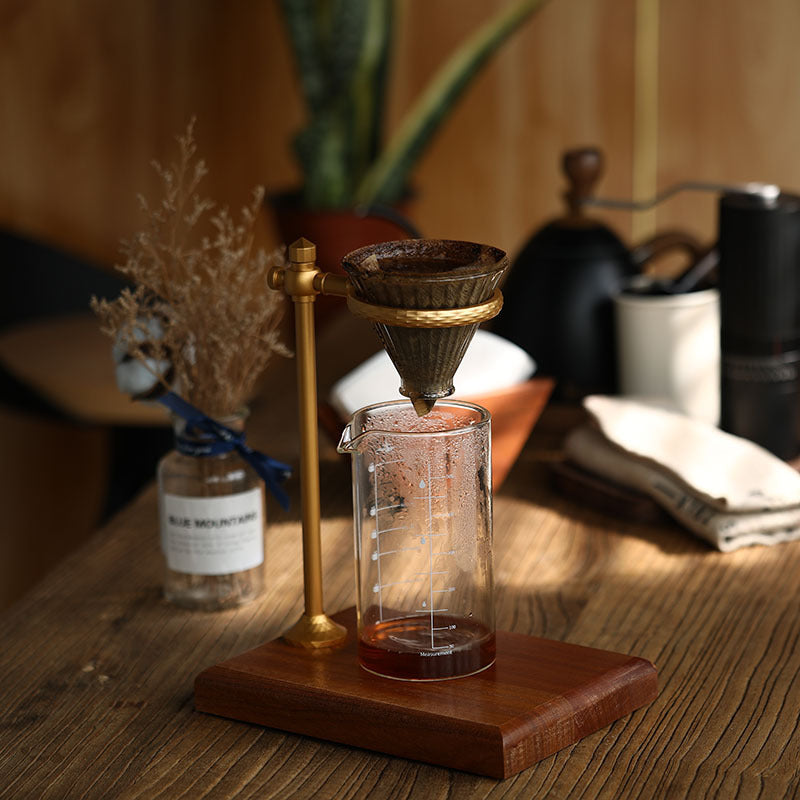 Hand Brewed Coffee Rack Outdoor Coffee Filter Cup Support Solid Wood Base Coffee Machine Appliance Set Aluminum Alloy Hand Brewed Rack