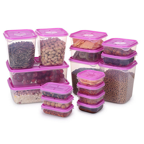 17Pcs/set Keep Fresh Food Storage Box Refrigerator Food Container Sealed Crisper Grain Dried Storage Jar Tank Kitchen Organizer