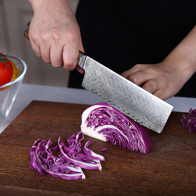 Damascus Shadow Wood 6.5 Inch Sliced Fish Bone Pattern Sharp Sushi Knife Exquisite Kitchen Knife