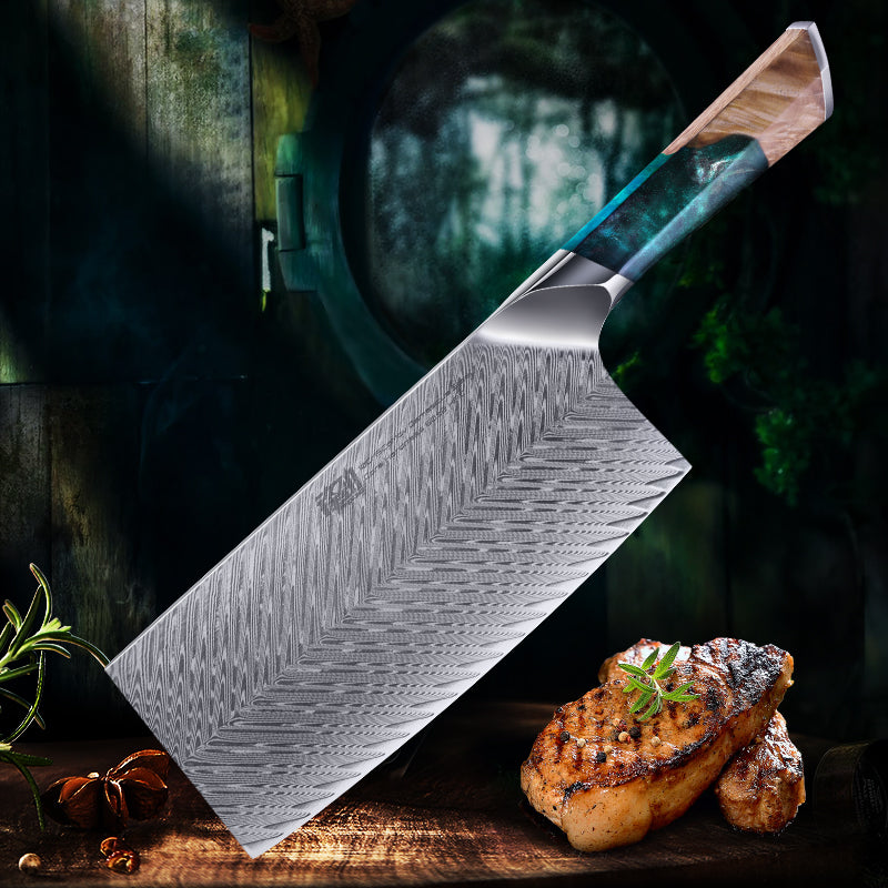 Damascus Sharp Kitchen Knife Household Slicing Knife Chinese Chef's Knife