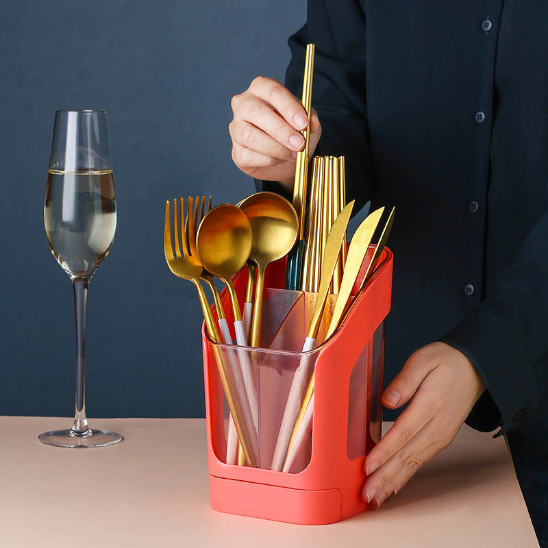 Kitchen Chopsticks Storage Rack Kitchen Multi-Functional Supplies Chopsticks Tube Storage Box Chopsticks Basket Drain Rack