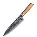 Solid Wood Damascus 8-Inch Slicing Knife Hammer Pattern Chef's Knife Exquisite Kitchen Knife Meat Cutting Knife