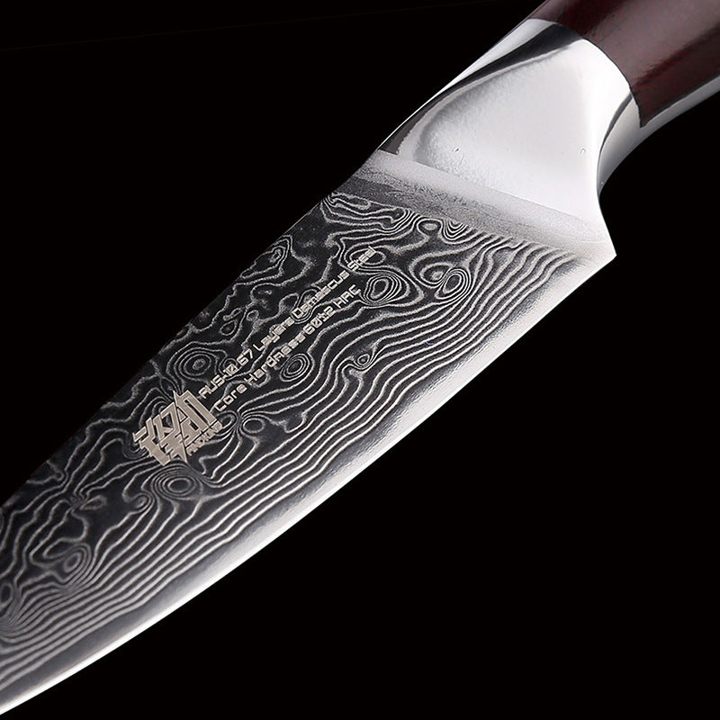 3.5 Inch Fruit Knife Red Sandalwood Fruit Leather Knife AUS 10 Large Maersk Leather Knife Is Exquisite And Sharp