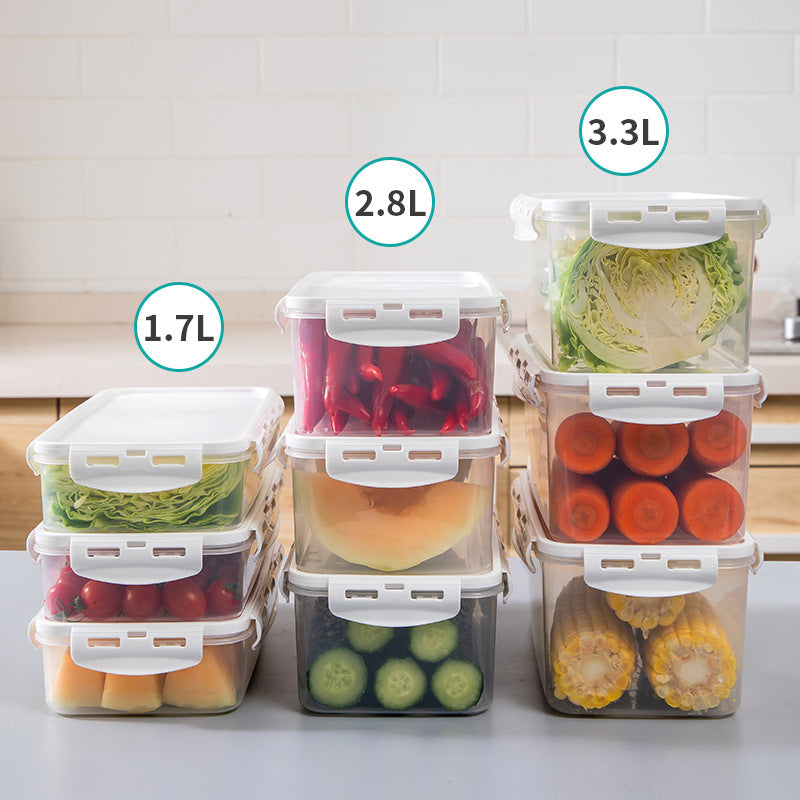 Japanese Style Refrigerator Storage Box Food Freezer Box Kitchen Storage Fresh Keeping Plastic Storage Sealed Box
