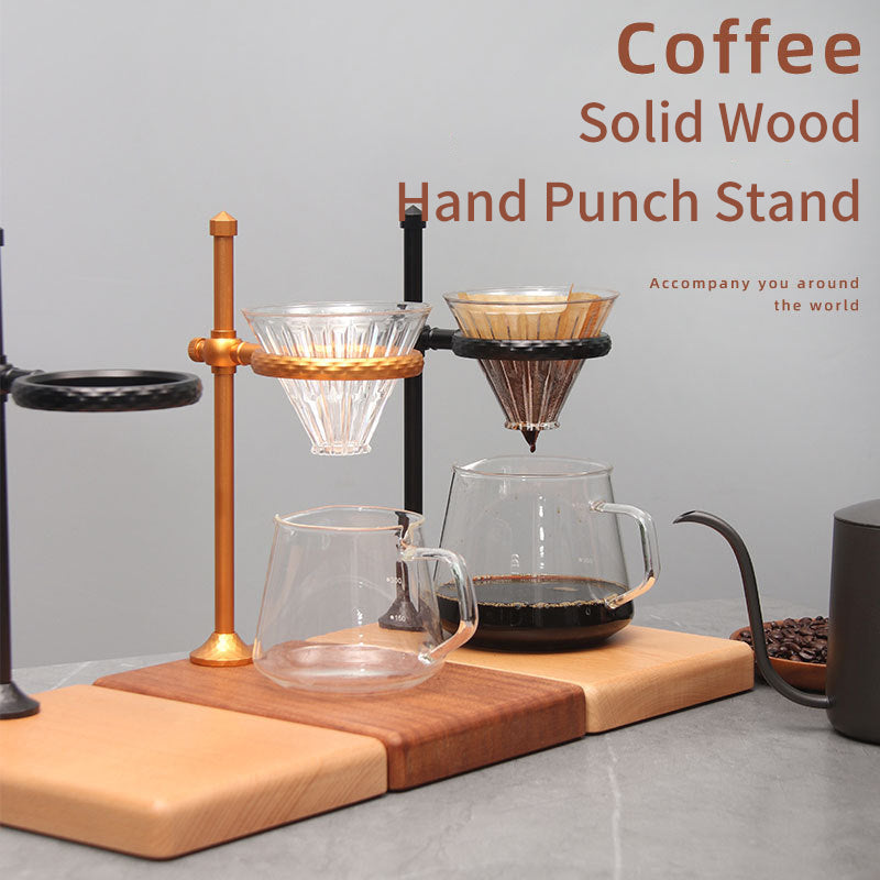 Hand Brewed Coffee Rack Outdoor Coffee Filter Cup Support Solid Wood Base Coffee Machine Appliance Set Aluminum Alloy Hand Brewed Rack