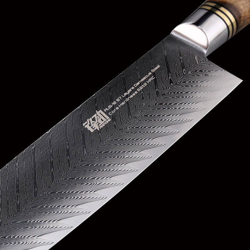 Damascus Chef Knife 7 Inch Sande Knife Fish Bone Pattern Sharp Sushi Knife Household Fish Raw Knife